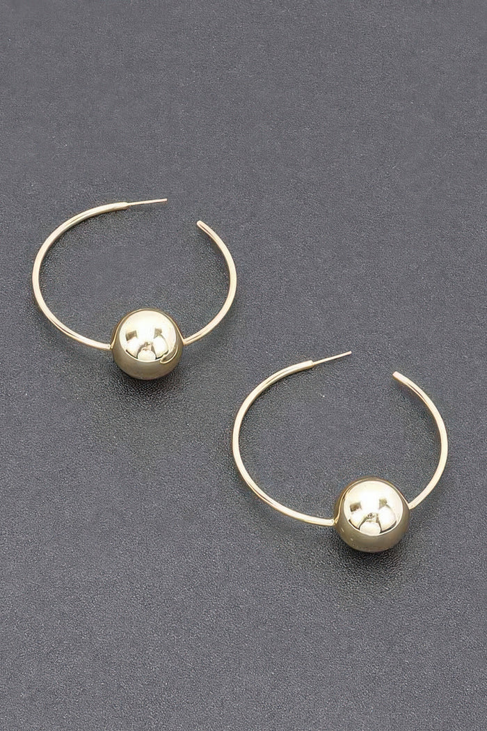 Gold-Plated Statement Earrings - close-up view - Red Desired