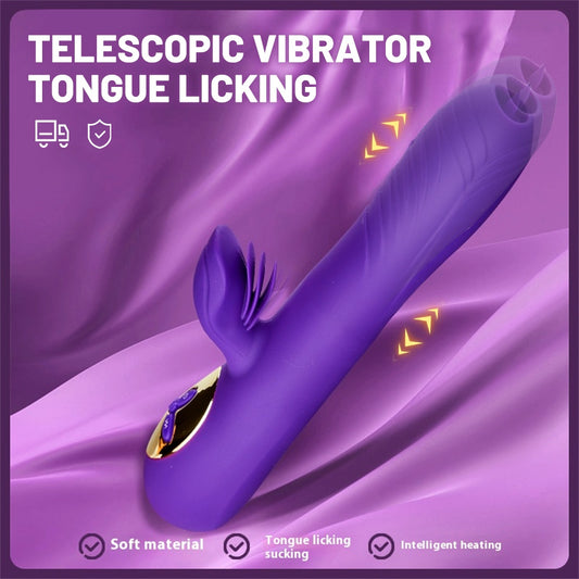 Thrusting Dildo Vibrator | G-Spot & Clitoral Stimulator – Red Desired