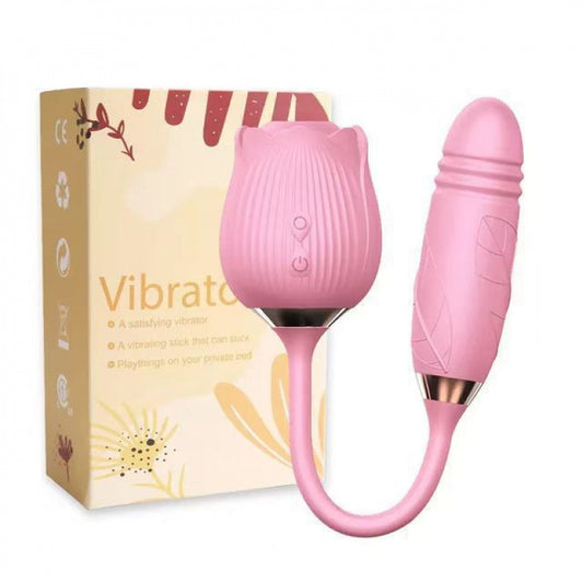 Couples Clitoral Suction Vibrator | Dual-Head Massager – Red Desired