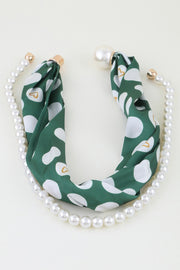 Beaded Scarf Choker Necklace - color variant black and white - Red Desired