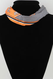 Beaded Scarf Choker Necklace - worn view - Red Desired