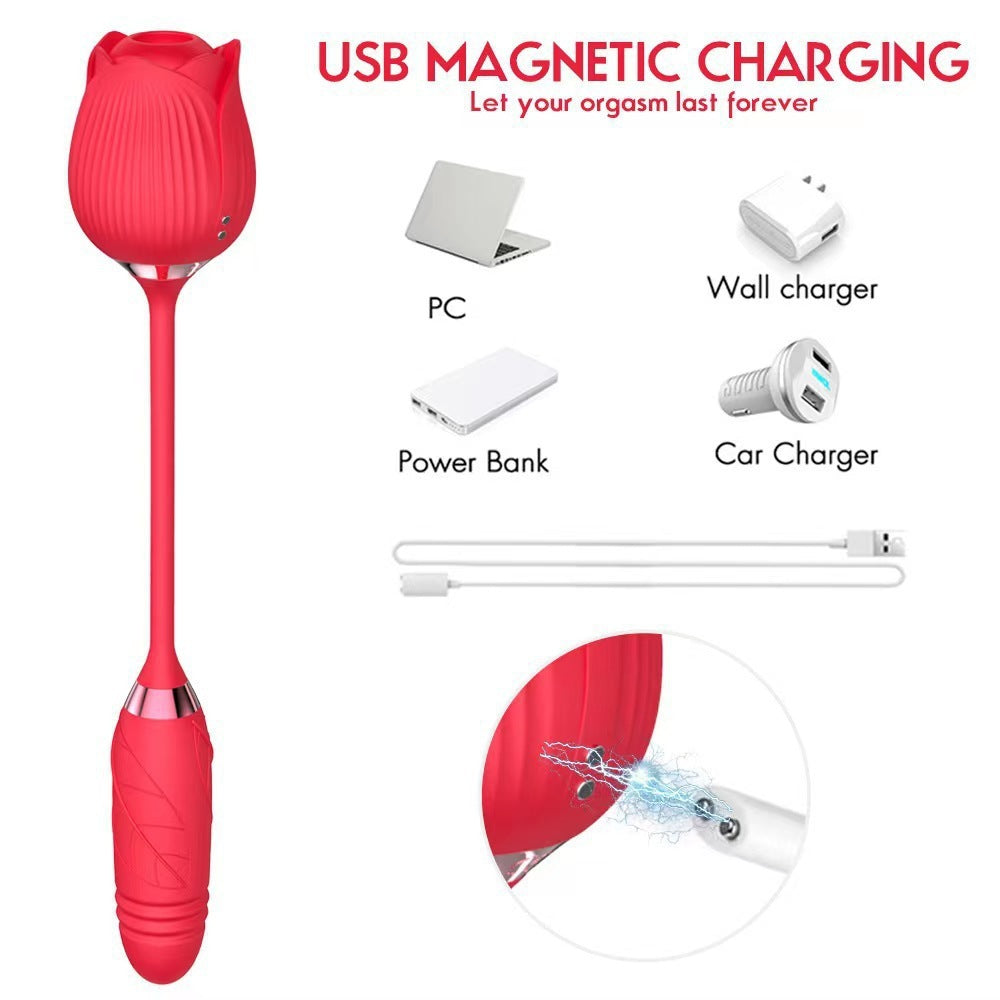 Couples Clitoral Suction Vibrator | Dual-Head Massager – Red Desired