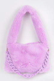 Cloud Nine Plush Shoulder Bag - back view - Red Desired