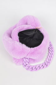Cloud Nine Plush Shoulder Bag - close-up texture - Red Desired