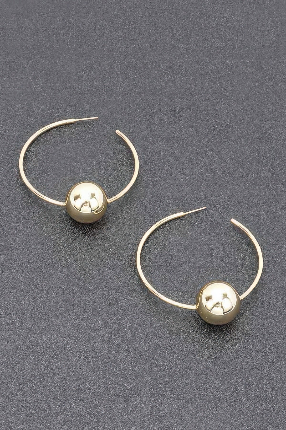 Gold-Plated Statement Earrings - close-up view - Red Desired