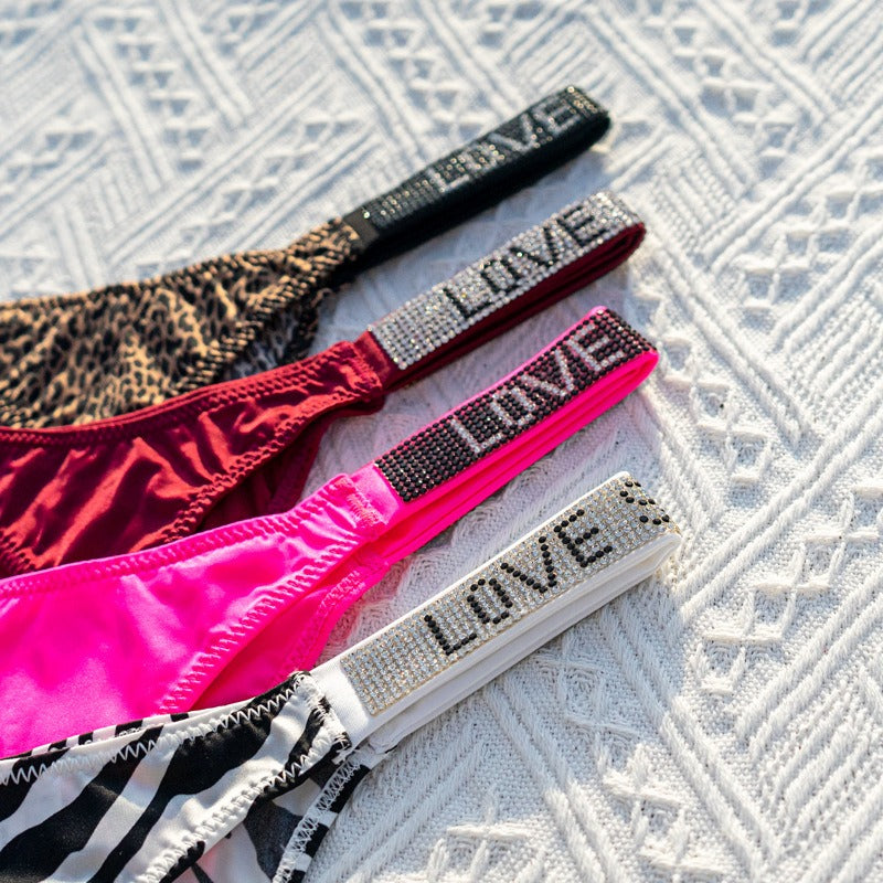 Invisible Low-Rise Thong Panties – red color, front view