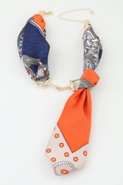 Scarf Wrap Toggle Statement Necklace - alternate angle - Red Desired