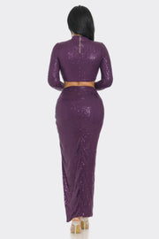 Sequin Radiance Top & Skirt Set - styled look - Red Desired
