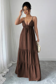 Suspender A-Line Maxi Dress - styled look - Red Desired