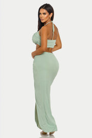 Twist-Front Two-Piece Set - styled look - Red Desired